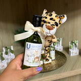 Mini Botellas de Vino Personalizadas con Animalito de Peluche