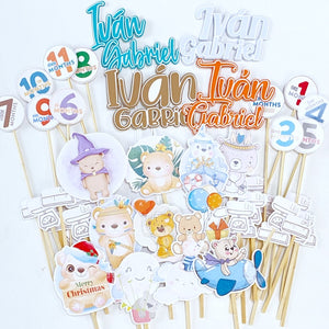 Cake Toppers - Baby Months "Baby BEAR"