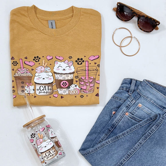 Camiseta - Cat Mom Latte