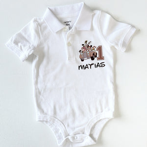 Baby Bodysuit "Polo" - Mickey Safari