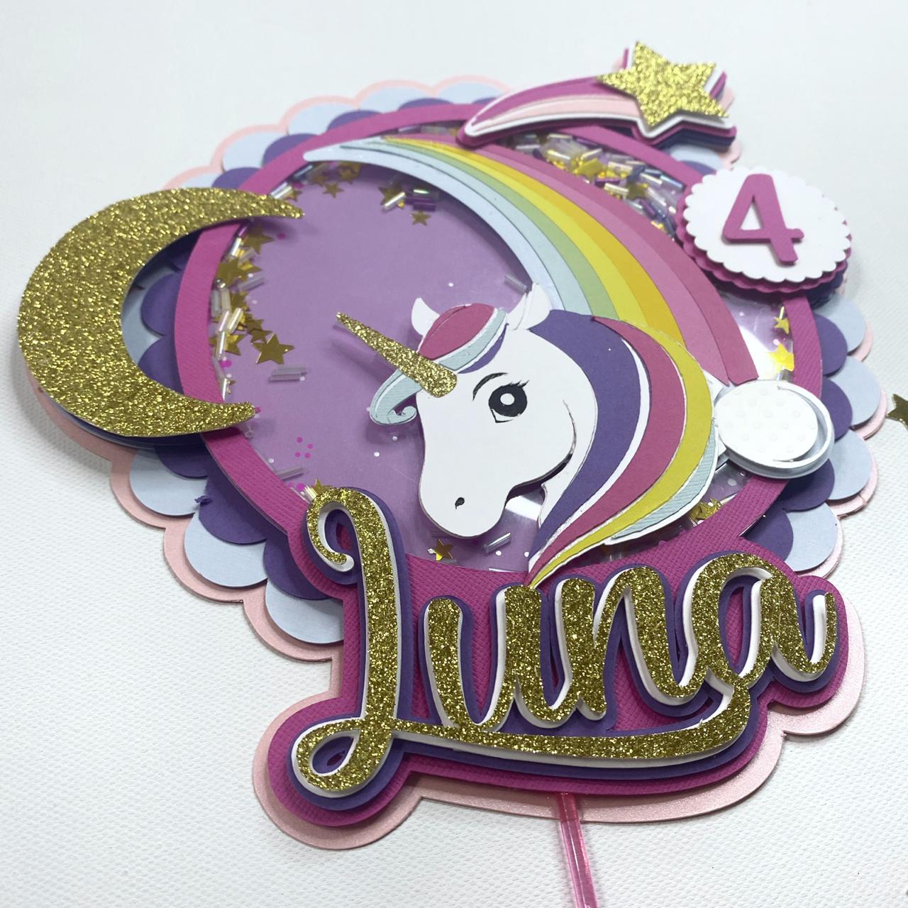 Topper Personalizado Unicornio Para Tartas - ALABRISA detalles