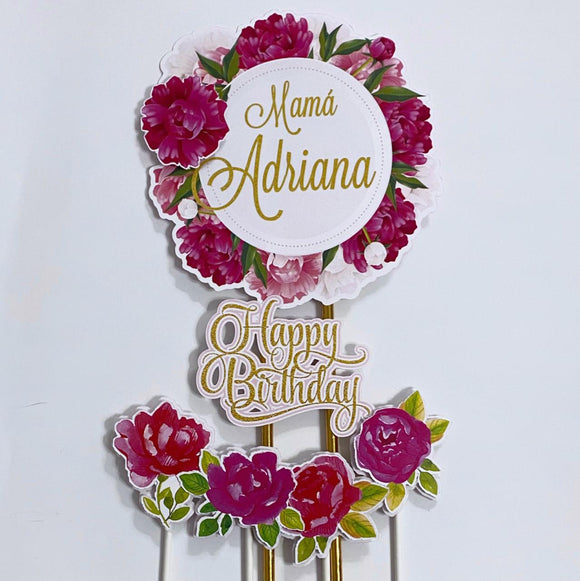 Cake Topper - Flores para una dama